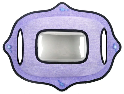 Shop Pet Life 'purr-view' See-through Suction Cup Kitty Cat Lounger And Bed In Purple