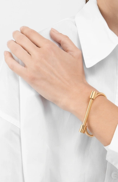 Adornia 14k Plated Screw Cuff Bracelet In Yellow