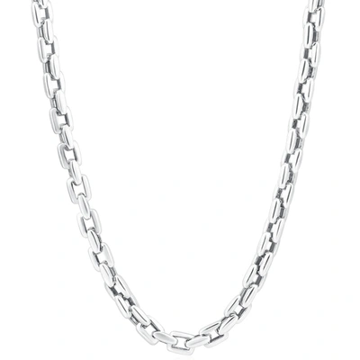 Shop Pompeii3 Men's 14k Gold (76gram) Or Platinum (142gram) 6.5mm Link Chain Necklace 20" In Silver