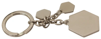 Shop Gf Ferre' Ring Metal Steel Branded Logo Keyring Men's Keychain In Black