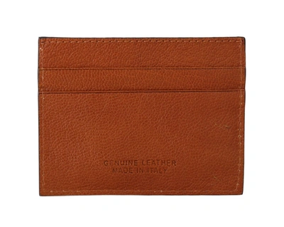 Billionaire Italian Couture Brown Leather Cardholder Wallet In Brown