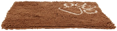 Shop Pet Life 'fuzzy' Quick-drying Anti-skid And Machine Washable Dog Mat In Brown