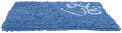 Shop Pet Life 'fuzzy' Quick-drying Anti-skid And Machine Washable Dog Mat In Blue