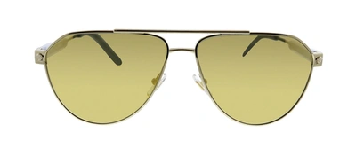 Shop Versace Ve 2223 12527p Pilot Sunglasses -62 Mm In Yellow
