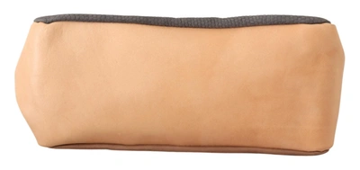 Ebarrito Multicolor Leather Shoulder Strap Top Handle Messenger Bag In Grey