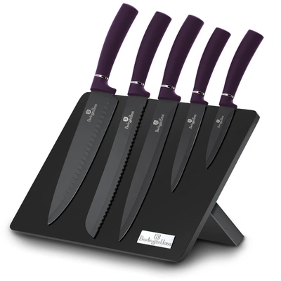 Shop Berlinger Haus 6-piece Knife Set W/ Magnetic Holder Purple Collection