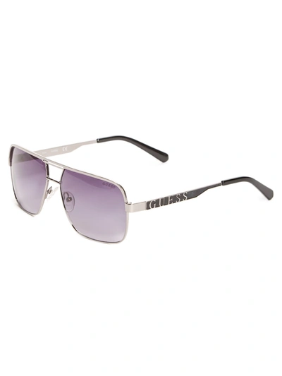 Shop Guess Factory Metal Navigator Sunglasses In Purple