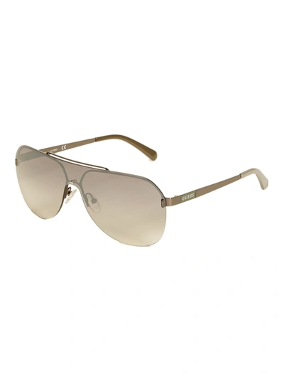 Shop Guess Factory Rimless Shield Sunglasses In White