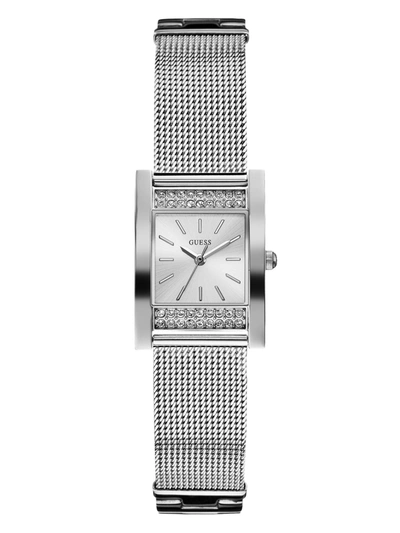 Shop Guess Factory Silver-tone Mesh Analog Watch