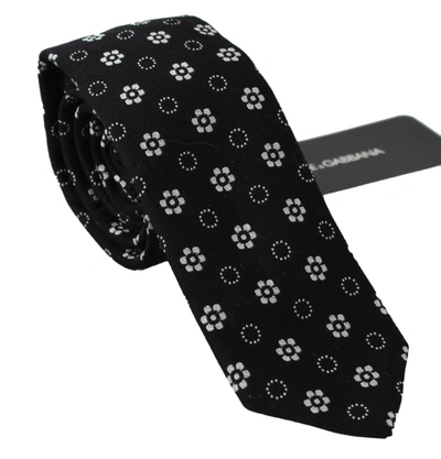Shop Dolce & Gabbana 100% Silk Floral Print Print Classic Men's Tie In Black