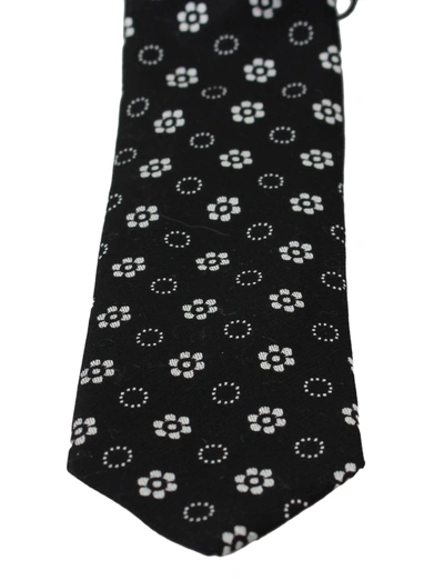 Shop Dolce & Gabbana 100% Silk Floral Print Print Classic Men's Tie In Black