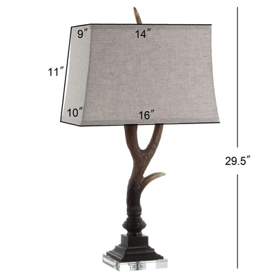 Shop Jonathan Y Antler 29.5" Rustic Resin/crystal Led Table Lamp In Brown