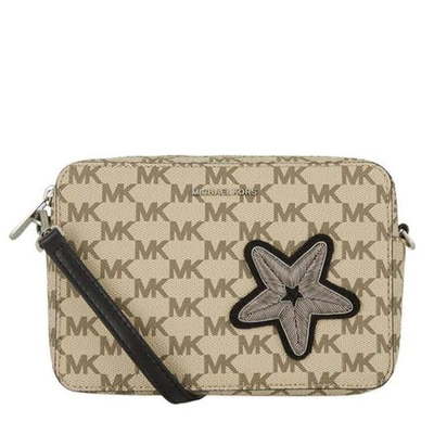 Shop Michael Kors Women's Patches Star-fish Camera Crossody Ag In Beige