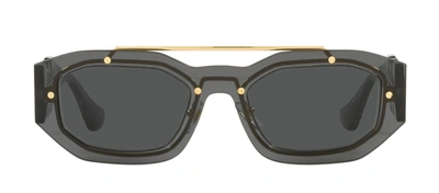 Shop Versace Ve 2235 100287 Rectangle Sunglasses In Black