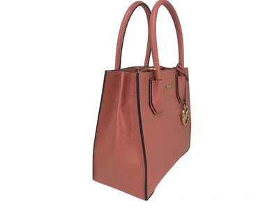 Michael Kors Mercer Medium Sherbet Pebble Leather Messenger Crossbody Bag Purse In Pink
