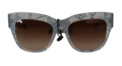 Shop Dolce & Gabbana Lace Acetate Rectangle Shades Women's Sunglasses In Beige