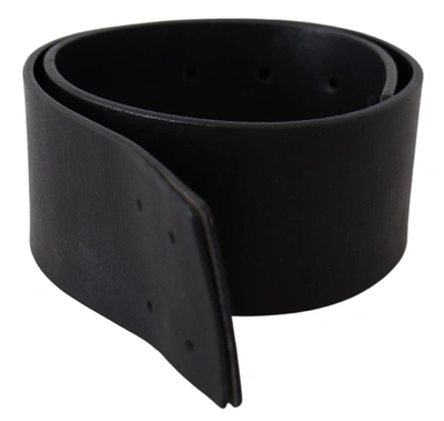 Shop Gf Ferre' Genuine Leather Wide Logo Waist Women's Belt In Black