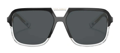 Shop Dolce & Gabbana Dg G4354 501/81 Navigator Polarized Sunglasses In Black