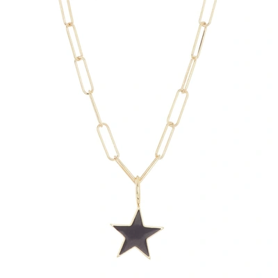Shop Adornia Black Enamel Star Pendant Necklace Gold