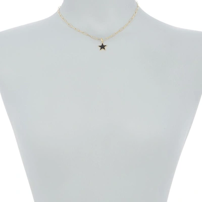 Shop Adornia Black Enamel Star Pendant Necklace Gold