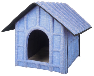 Shop Pet Life 'collapsi-pad' Folding Lightweight Travel Pet House With Inner Mat In Blue