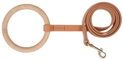 Shop Pet Life 'ever-craft' Boutique Series Beechwood And Leather Designer Dog Leash In Brown