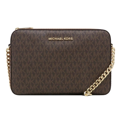 Shop Michael Kors Jet Set Item East West Crossbody Bag In Brown