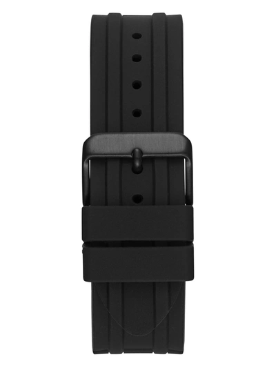 Guess Factory Black And Rose Gold-tone Silicone Watch