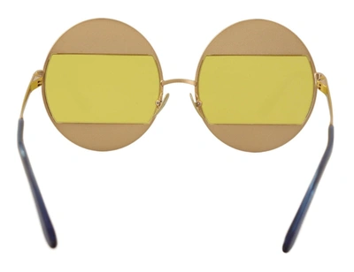 Shop Dolce & Gabbana Oval Metal Crystals Shades Women's Sunglasses In Yellow