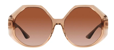 Versace Ve 4395 53331359 Geometric Sunglasses In Brown