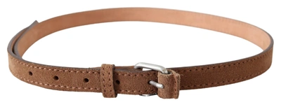 Shop Ermanno Scervino Leather Slim Buckle Waist Women's Belt In Brown