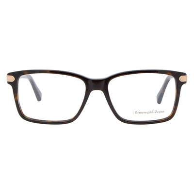 Shop Ermenegildo Zegna Rectangular Eyeglasses Ez5009 052 Dark Havana 55mm 5009 In White