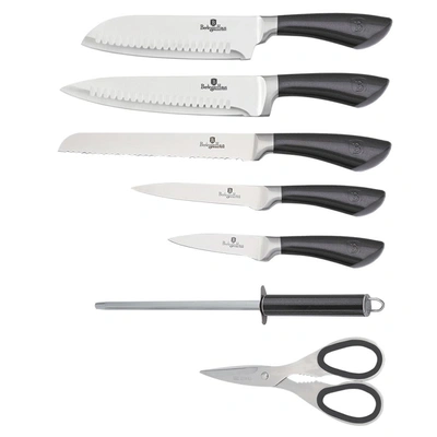Shop Berlinger Haus 8-piece Knife Set W/ Acrylic Stand Carbon Collection In Grey