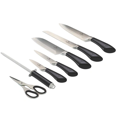 Shop Berlinger Haus 8-piece Knife Set W/ Acrylic Stand Carbon Collection In Grey