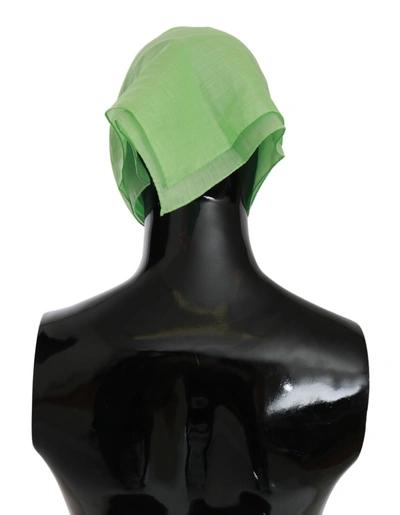 Shop Versace Apple Linen Square Foulard Head Wrap Women's Scarf In Green