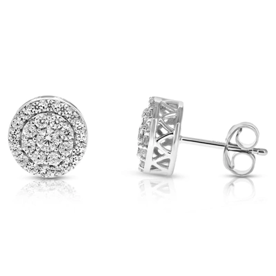 Vir Jewels 1 Cttw Round Diamond Stud Earrings In .925 Sterling Silver With Rhodium