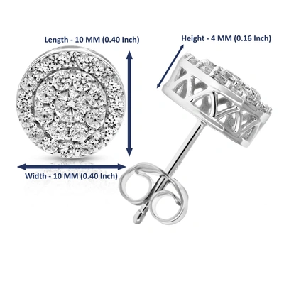 Vir Jewels 1 Cttw Round Diamond Stud Earrings In .925 Sterling Silver With Rhodium