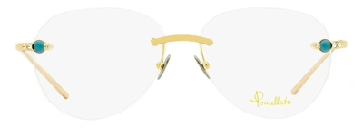 Shop Pomellato Women's Rimless Eyeglasses Pm0069o 001 Gold/blue 55mm In White