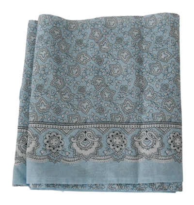 Ermanno Scervino Erno Scervino Light Blue Bandana Wrap Shawl Foulard Scarf In Blue