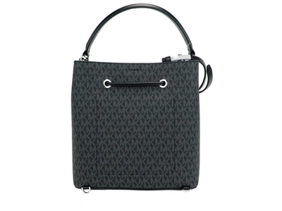 Michael Kors Suri Large Signature Pvc Convertible Bucket Bag To Backpack Bag (women's Signature) In Black