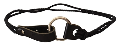 Mila Schön Elegant Skinny Leather Fashion Belt In Black