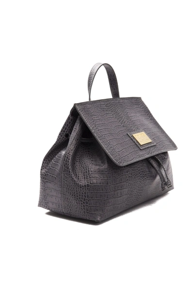 Shop Pompei Donatella Leather Women's Handbag In Grey