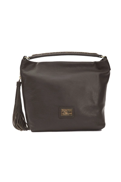 Shop Pompei Donatella Leather Shoulder Women's Bag In Grey