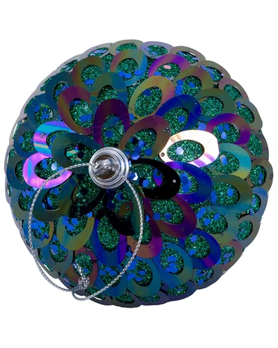 Shop Kurt Adler 100mm Peacock Round Ball Ornament, Multi