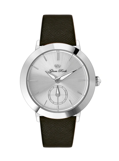 Shop Glam Rock Women's Slim Vintage Glam 40mm Quartz Watch In Silver