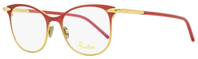 Shop Pomellato Women's Rectangular Eyeglasses Pm0054o 004 Red/gold 50mm In Pink