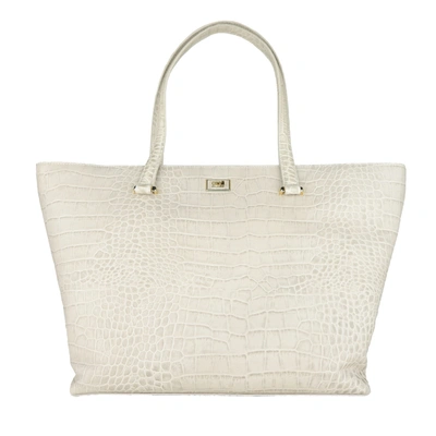 Shop Cavalli Class Calfskin Women's Handbag In White