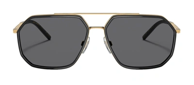 Shop Dolce & Gabbana Dg G2285 02/81 Navigator Polarized Sunglasses In Black