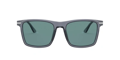 Shop Prada Pr 19xs 01g04d Rectangle Polarized Sunglasses In Green