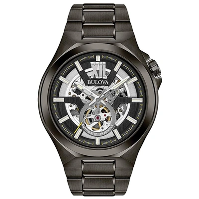 Shop Bulova Men's Gray Dial Watch In Black